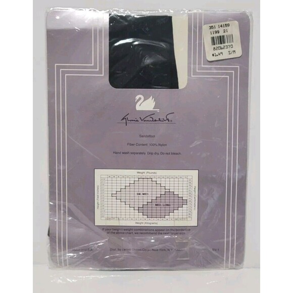 Vintage Gloria Vanderbilt  Sheer To Waist Pantyhose Deep Navy Size Small/Medium - Picture 2 of 3